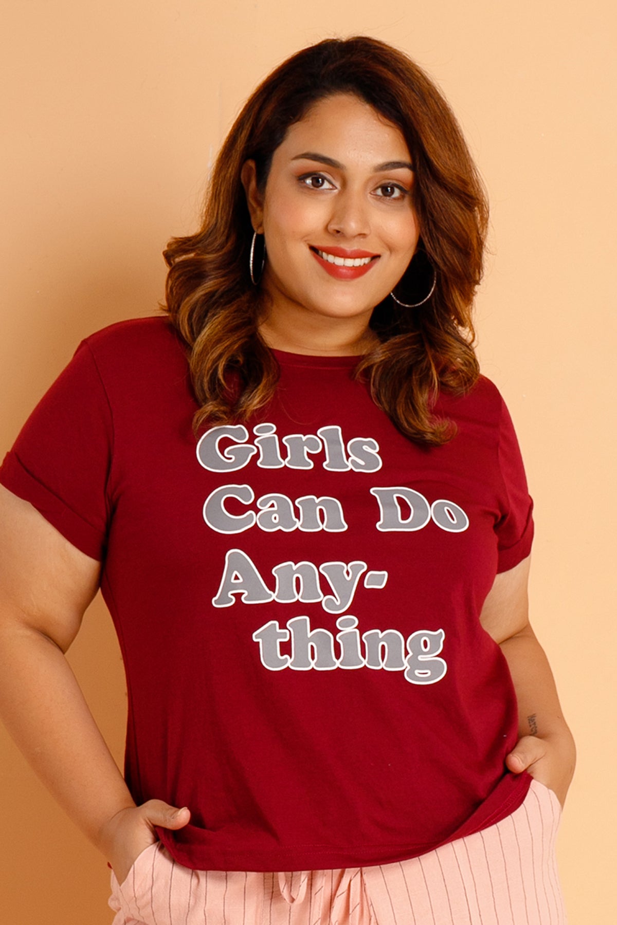 Curvy Girls Can Do Anything Print T-shirt (7882720674016)