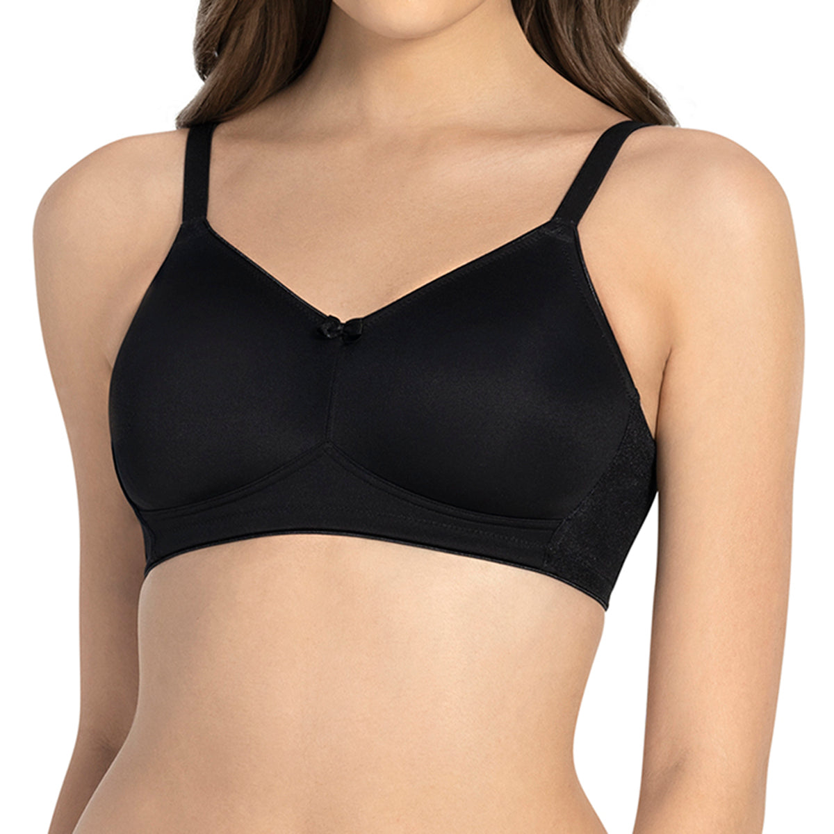 Amante Magic Support Non-Padded Wirefree Lace Bra Black 38DD,Size