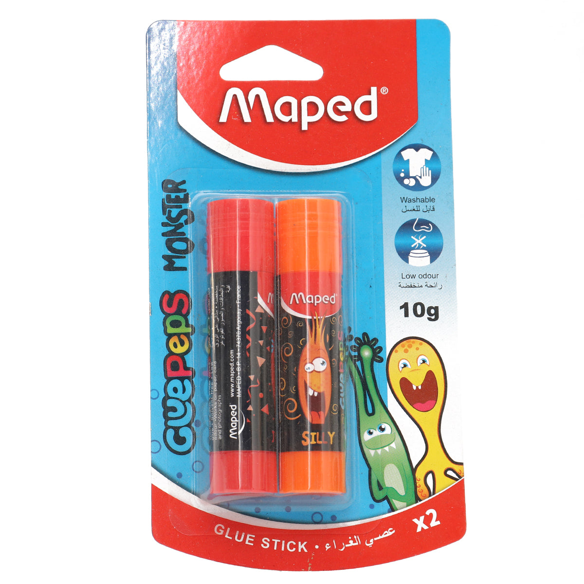 Maped Glue'Peps Monster Glue Stick 10g X 2 (7686160416992)