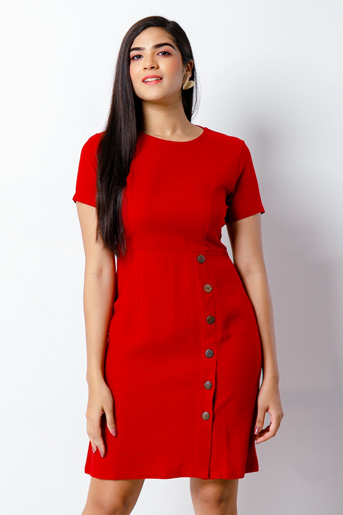 Modano Womens Short Sleeve Linen Dress (7908615192800)