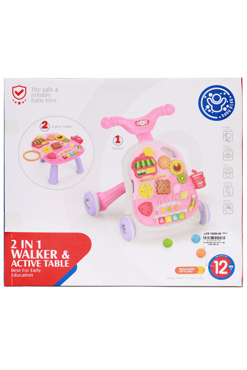 Kids 2in1 Walking Trainer & Activity Table