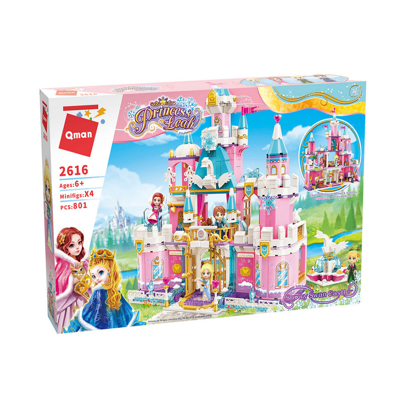 Qman: Snowy Swan Castle Assemble Toy Play Set